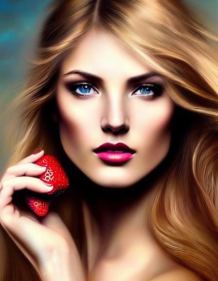 Beautiful Blonde in Black Dress: Hyperrealistic Portrait