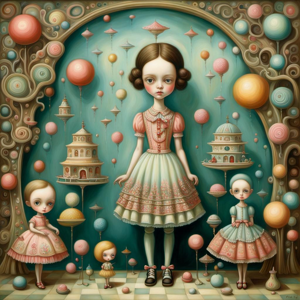Abstract Art in Mark Ryden Style