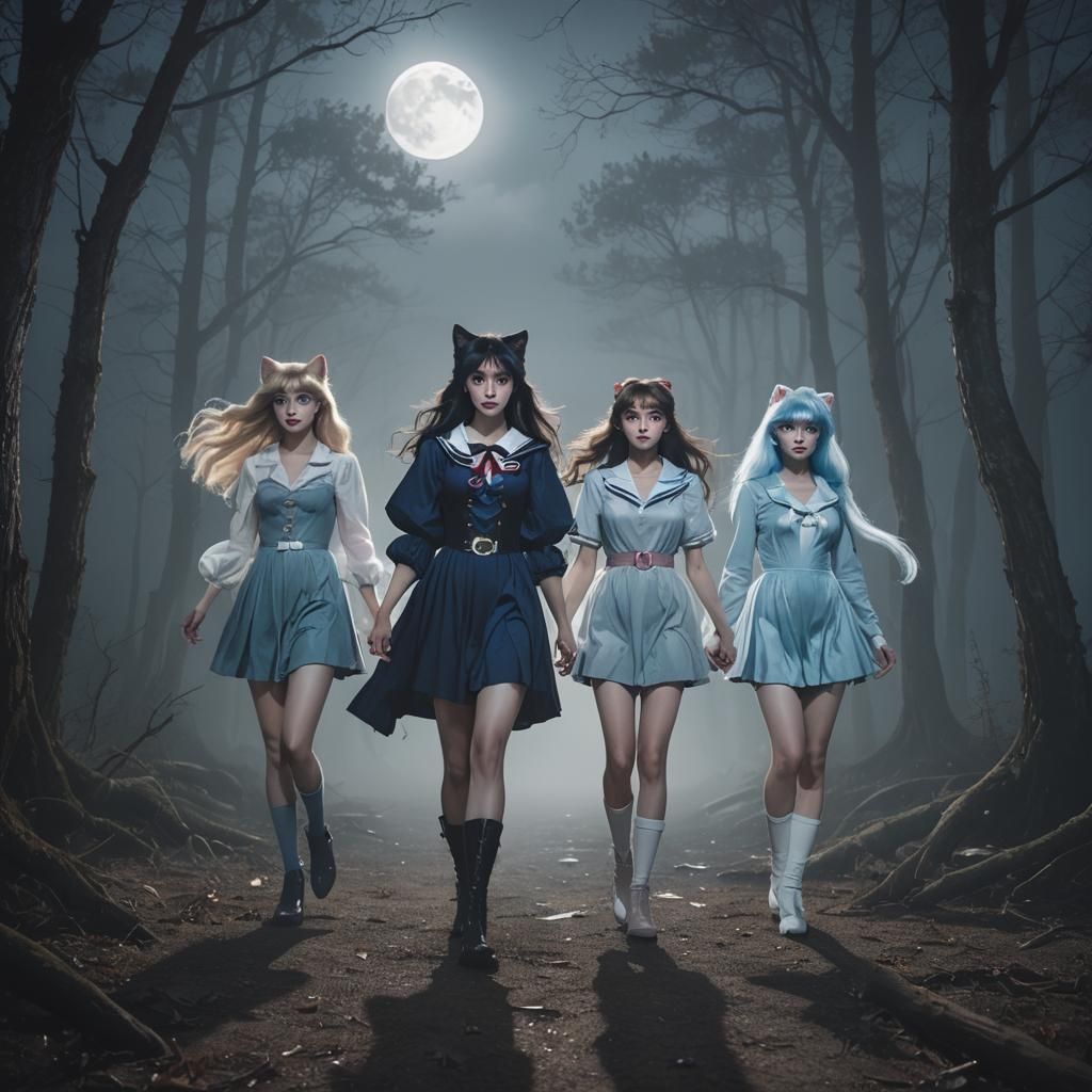 Moonlit Hunt: Werewolf, Vampire, and Sailor Moon