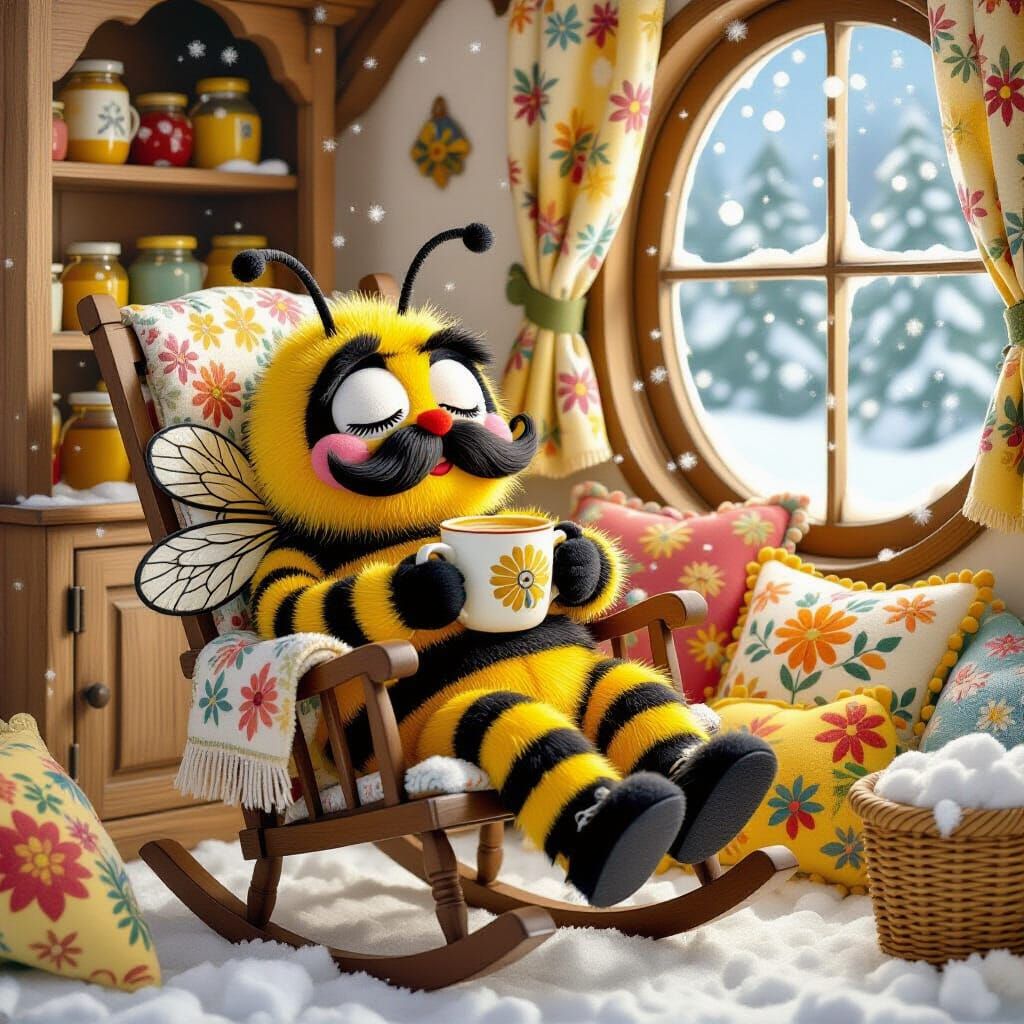 Uncle Bumblebee's Cozy Winter Evening