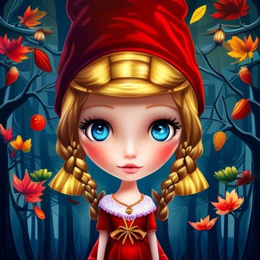 Pixel Art Autumn Princess in Enchanted Forest