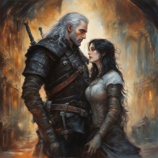 Geralt and Yennefer Digital Art
