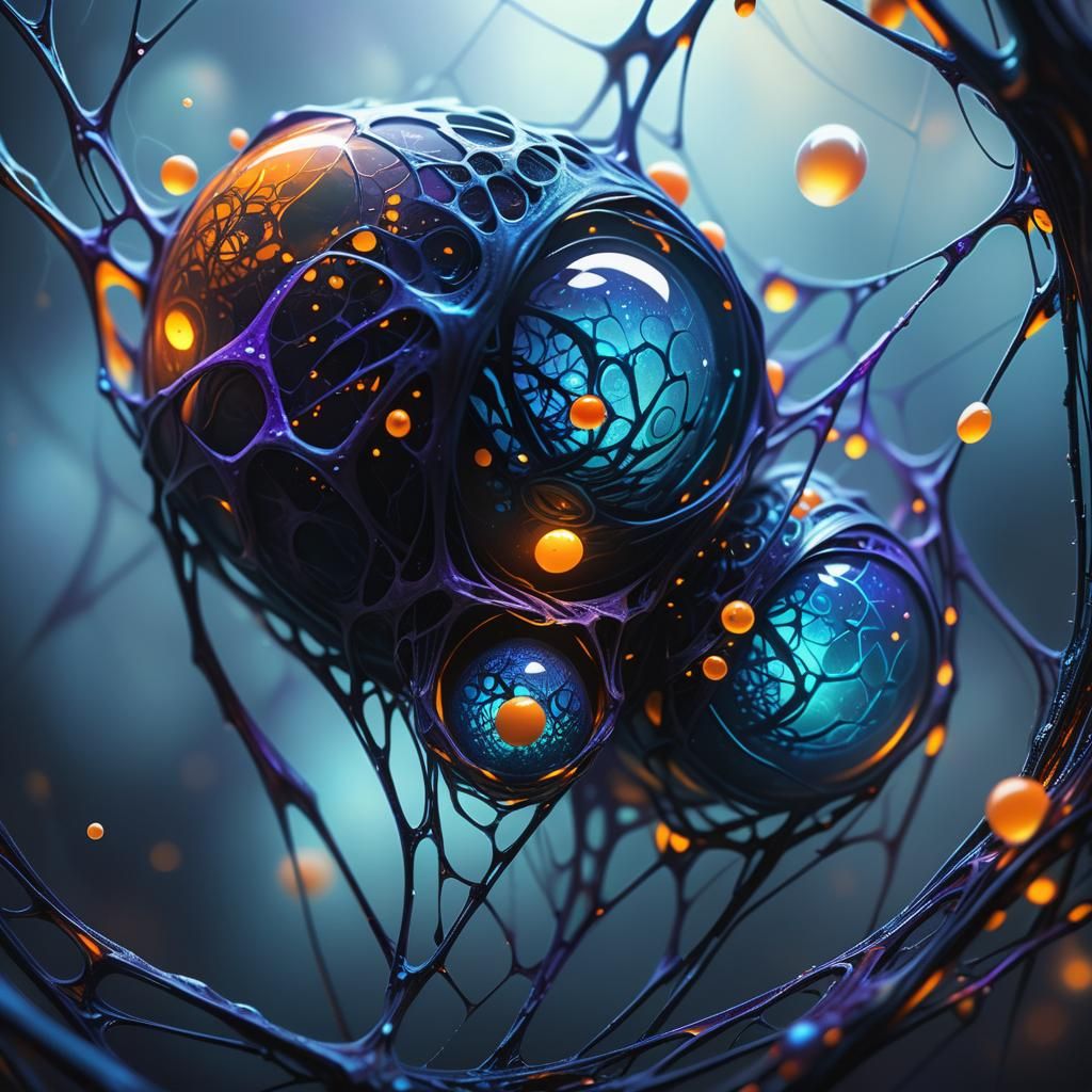 Venomous Alien Spider Eggs on Iridescent Web