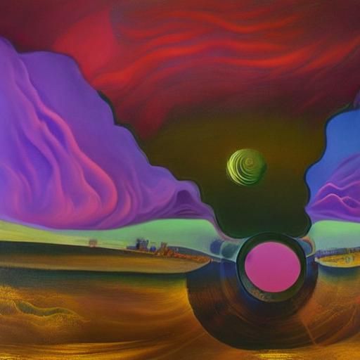 Psychedelic Tunnel in Vibrant Surrealism Style