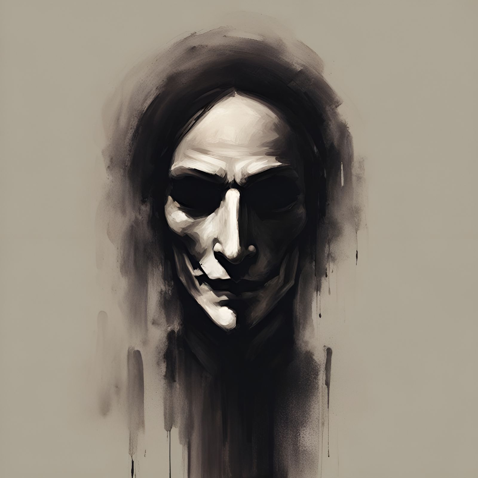 Ominous Dark Academia Portrait of Anonymous Figure