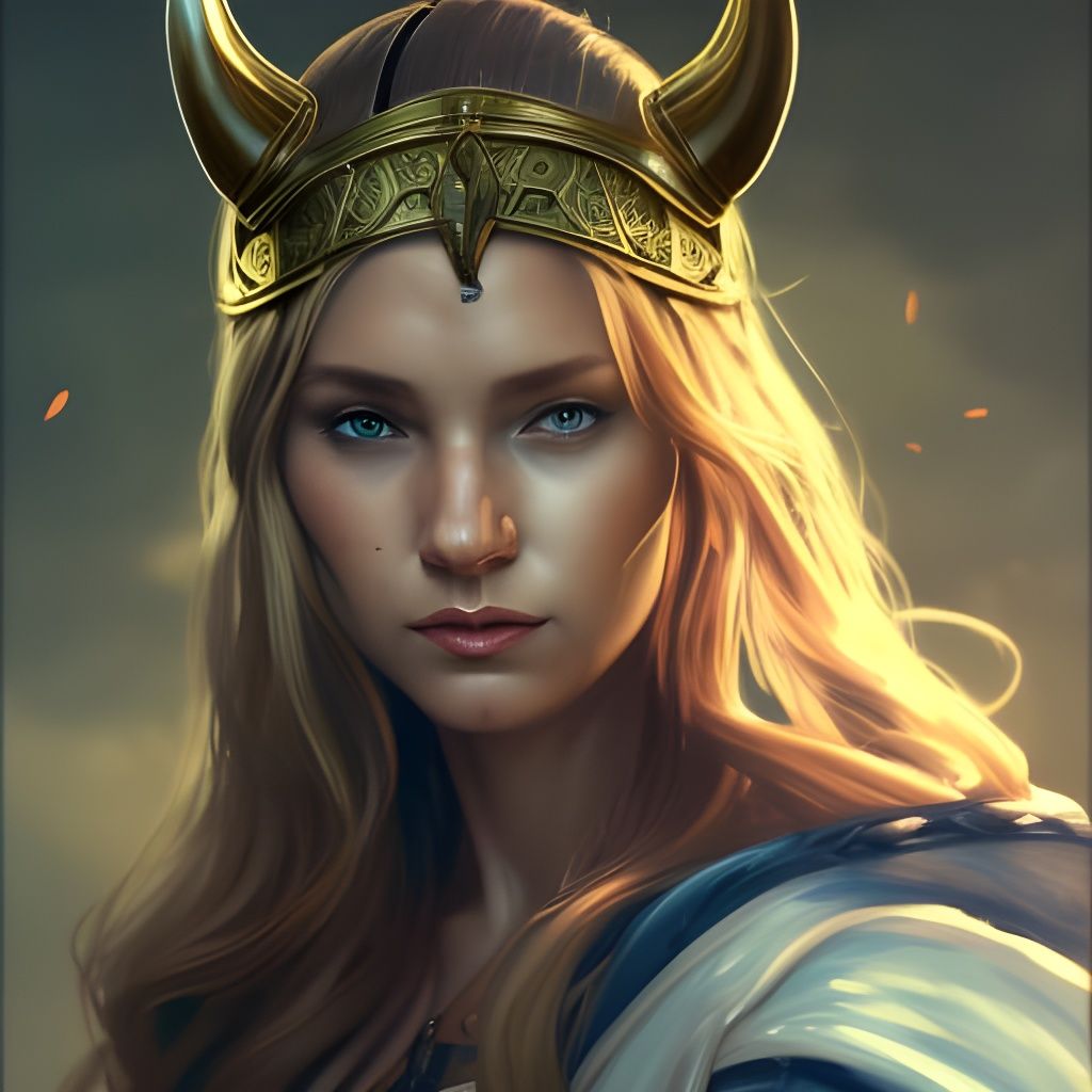Viking Woman Portrait in Hyperdetailed Digital Art