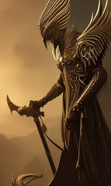 Lucifer in Majestic Armor with Intricate Details