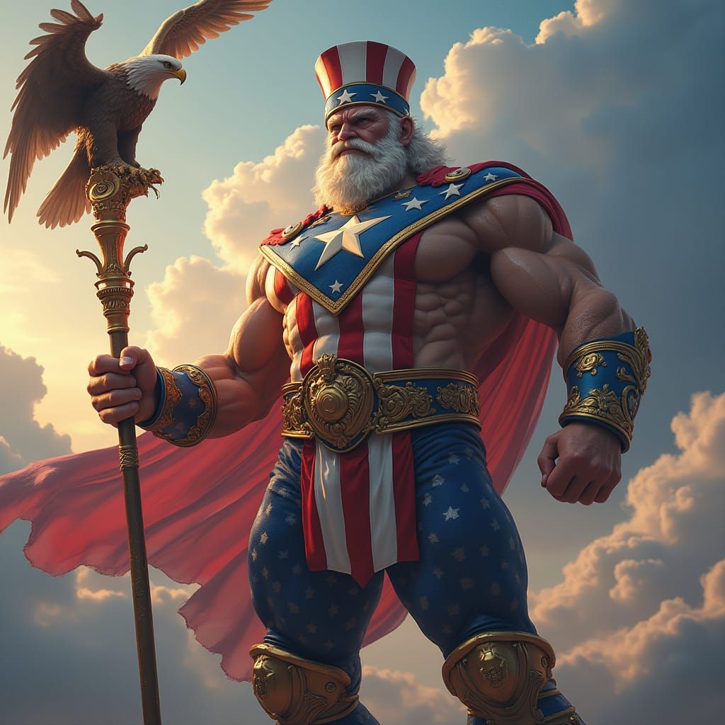 Patriotic Warrior in Opulent America