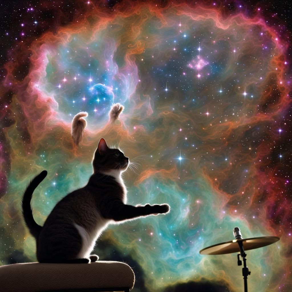 Musical Nebula with Hidden Cat, Stunning Detail