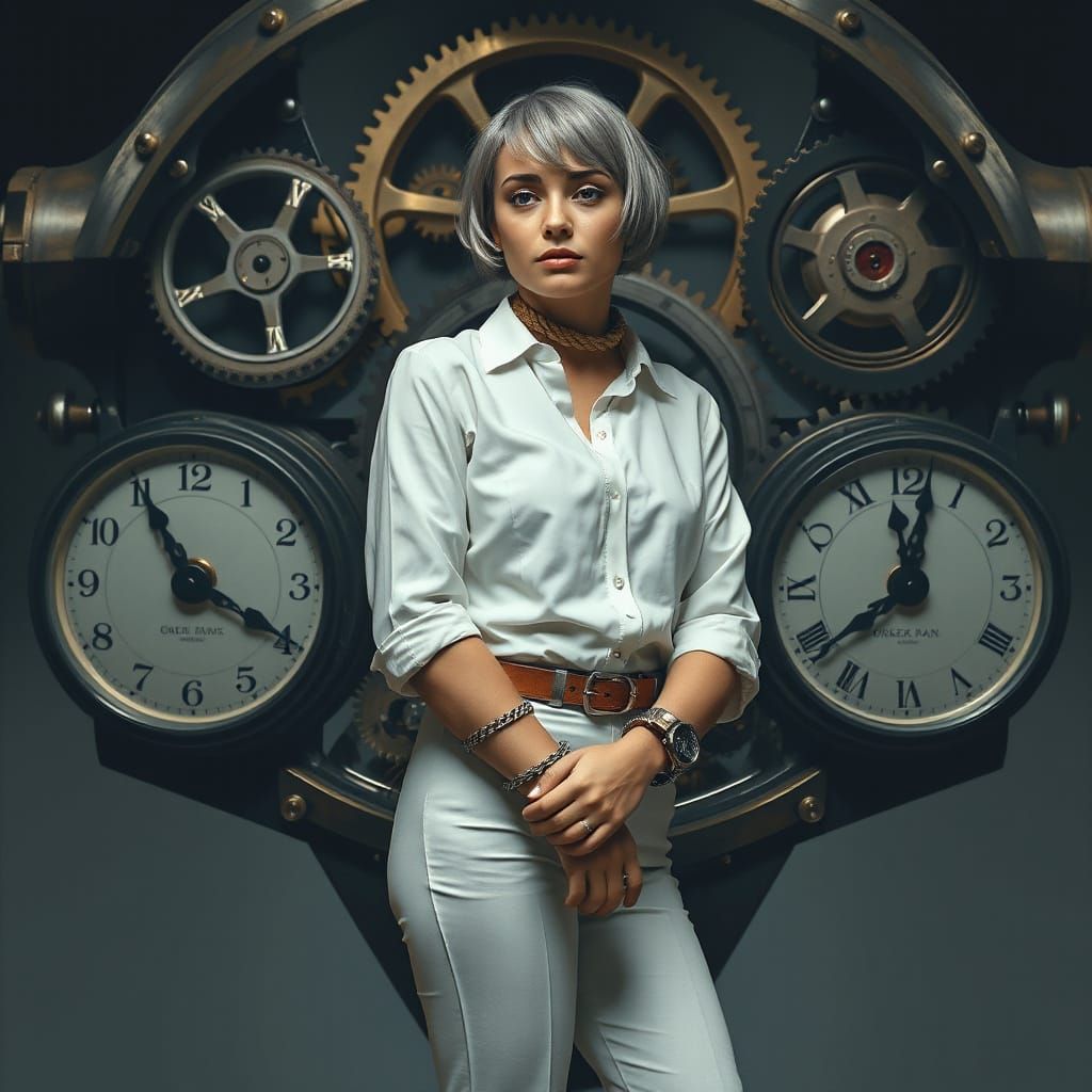 Steampunk Goddess Trapped in a Timeless Watchwork