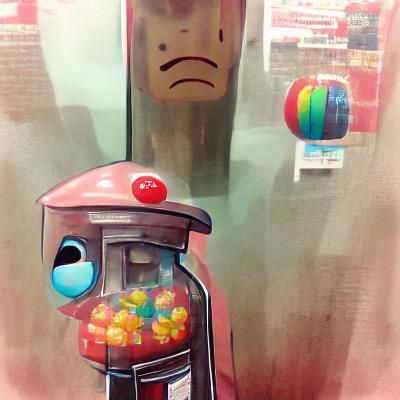 Sad Gumball Machine Expressing Melancholy
