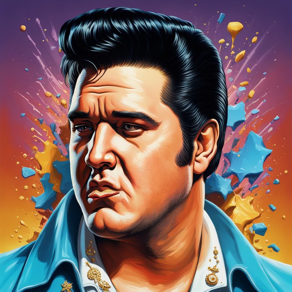 Hyperrealistic Image of Obese Elvis Presley