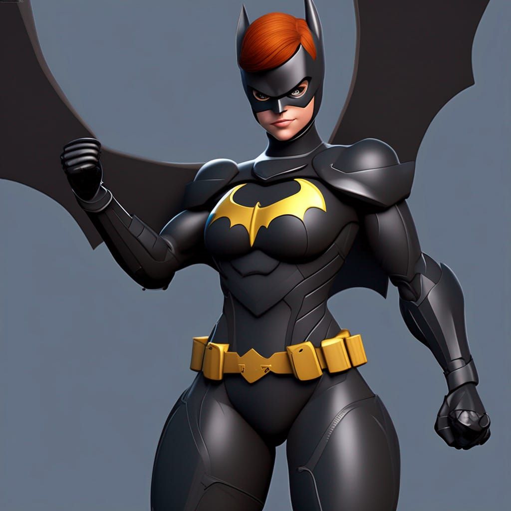 Batgirl in Dystopian Setting: 3D Digital Art