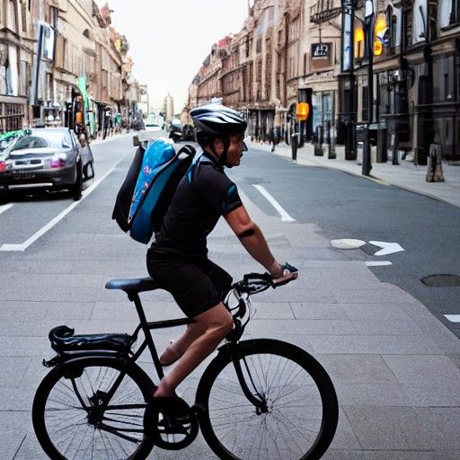 Deliveroo Rider on Bicycle in City