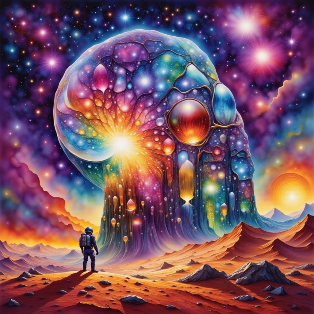 Astronaut Discovers Giant Crystal on Red Planet