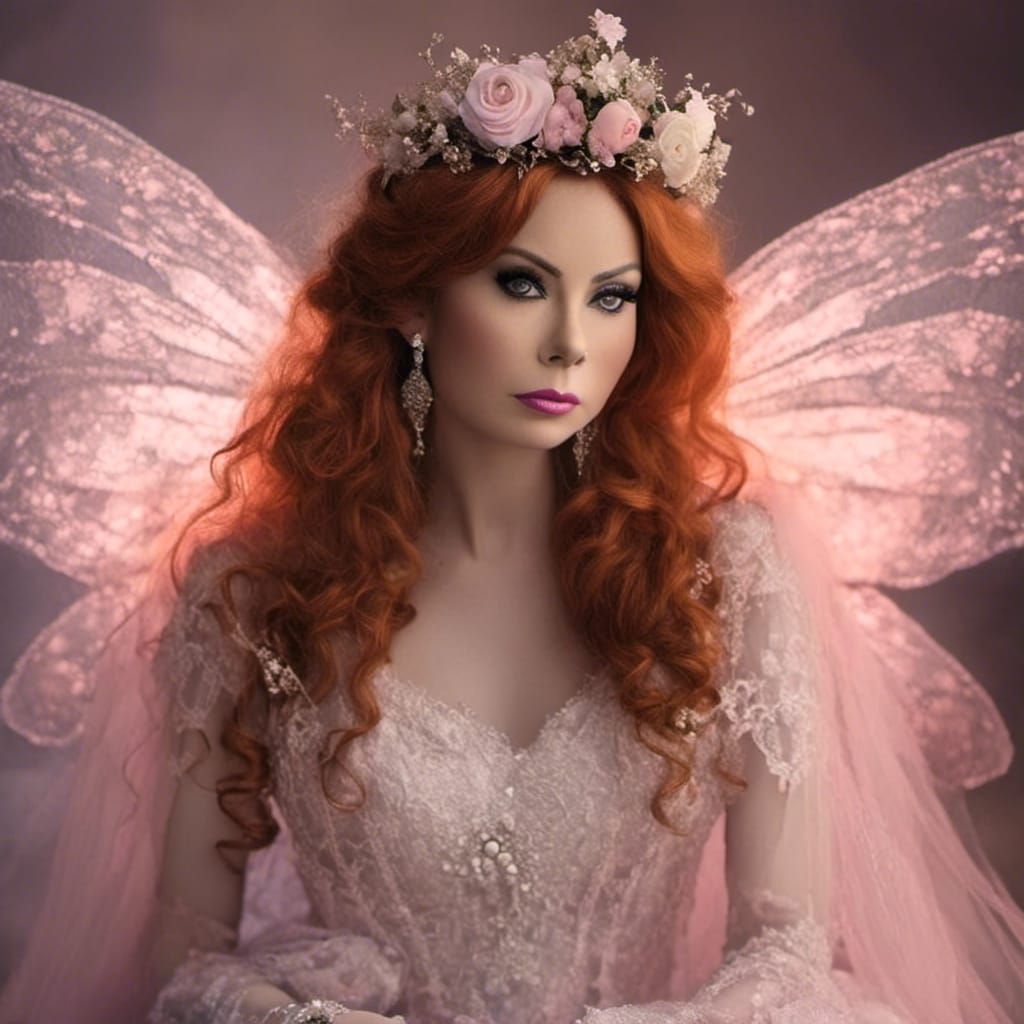 Fairy-tale Princess Portrait with Floral Elements