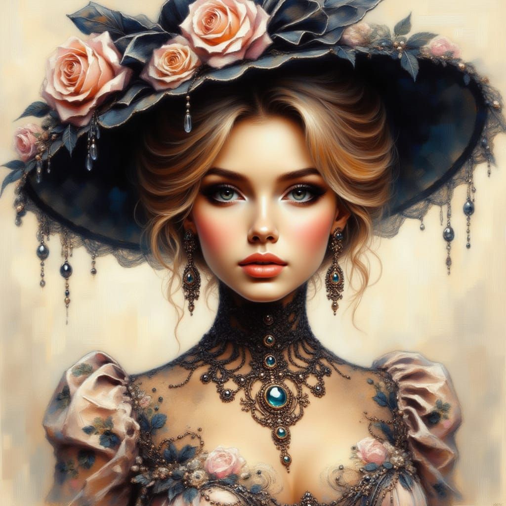 Elegant Princess Portrait in Oil with Dry Brush