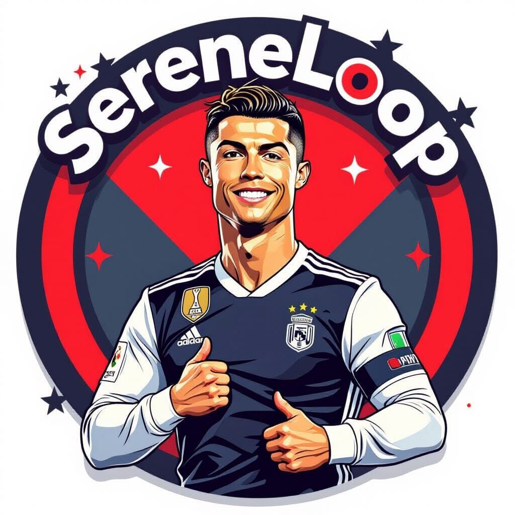 Cristiano Ronaldo Cartoon Portrait for YouTube Logo