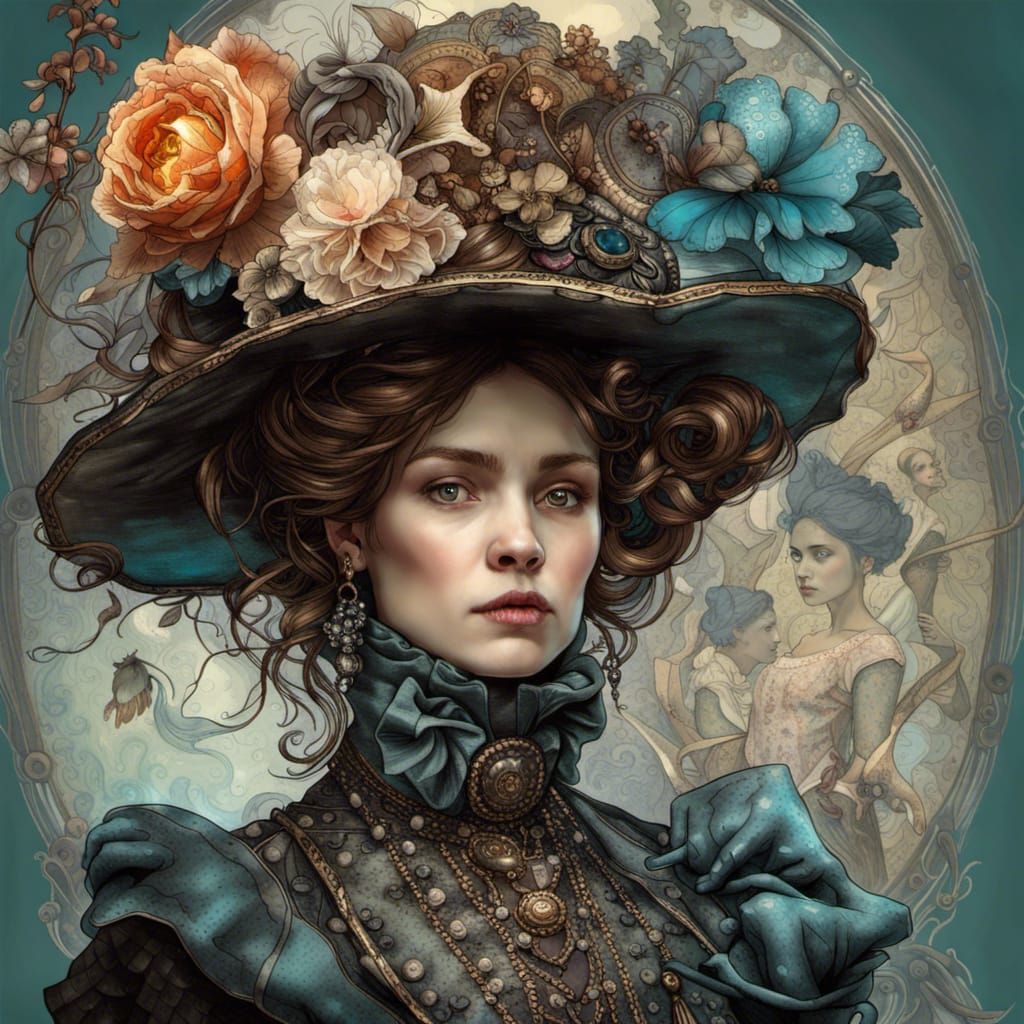 Victorian Woman: A Detailed Fantasycore Masterpiece