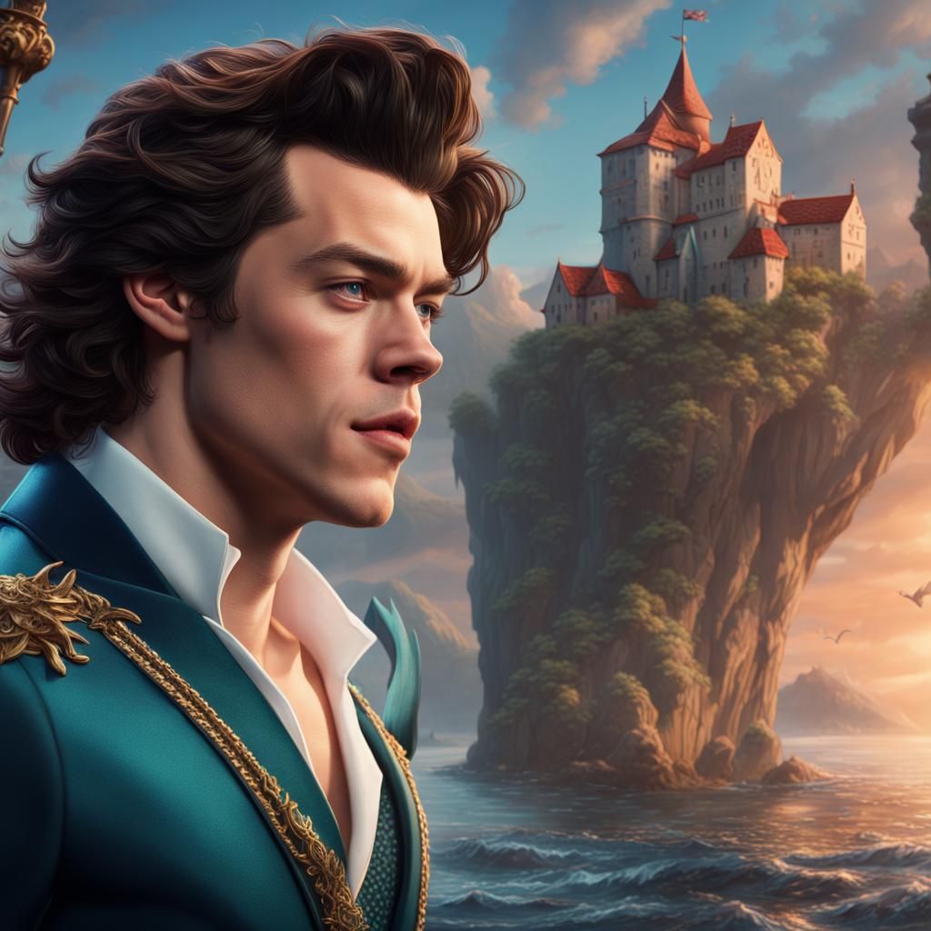 Harry Styles as Prince Eric: Detailed Fantasy Art