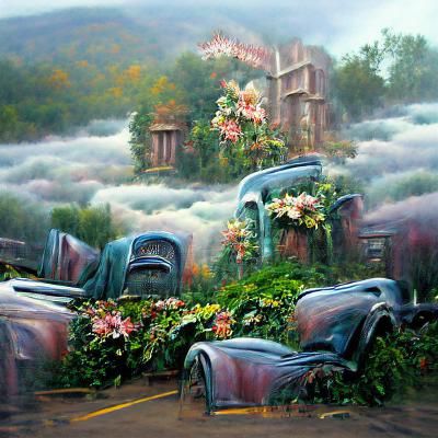 Ethereal Drive-In Movie Theater in Fantasy Style