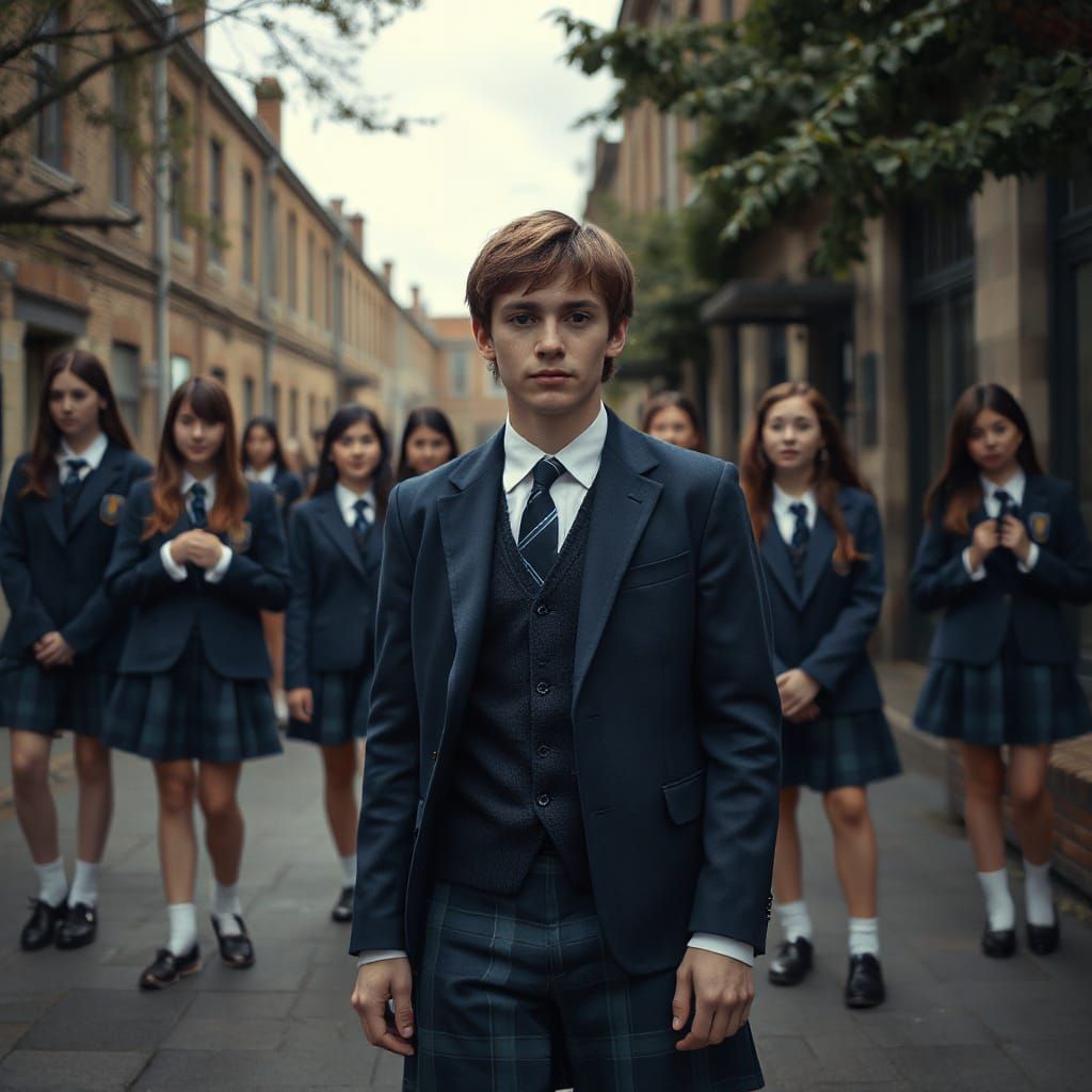 Ethereal Youth Blends in with Female Counterparts in a Dream...