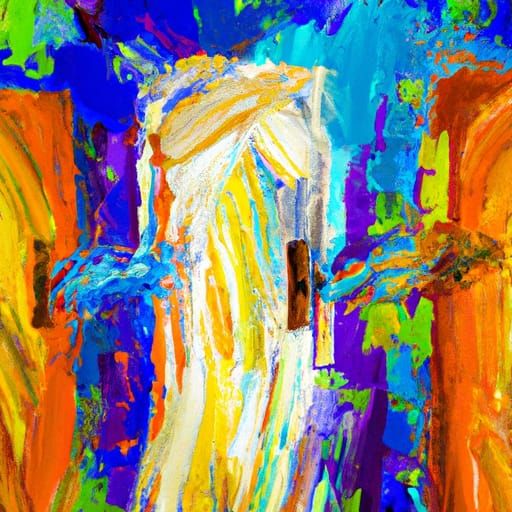 Doors Opening to Gratitude: Neo-Impressionist Oil Painting