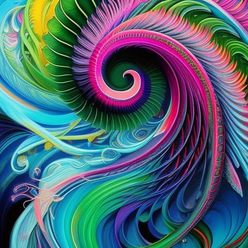 Flamingo Portrait with Ink Flow in Photorealistic Style