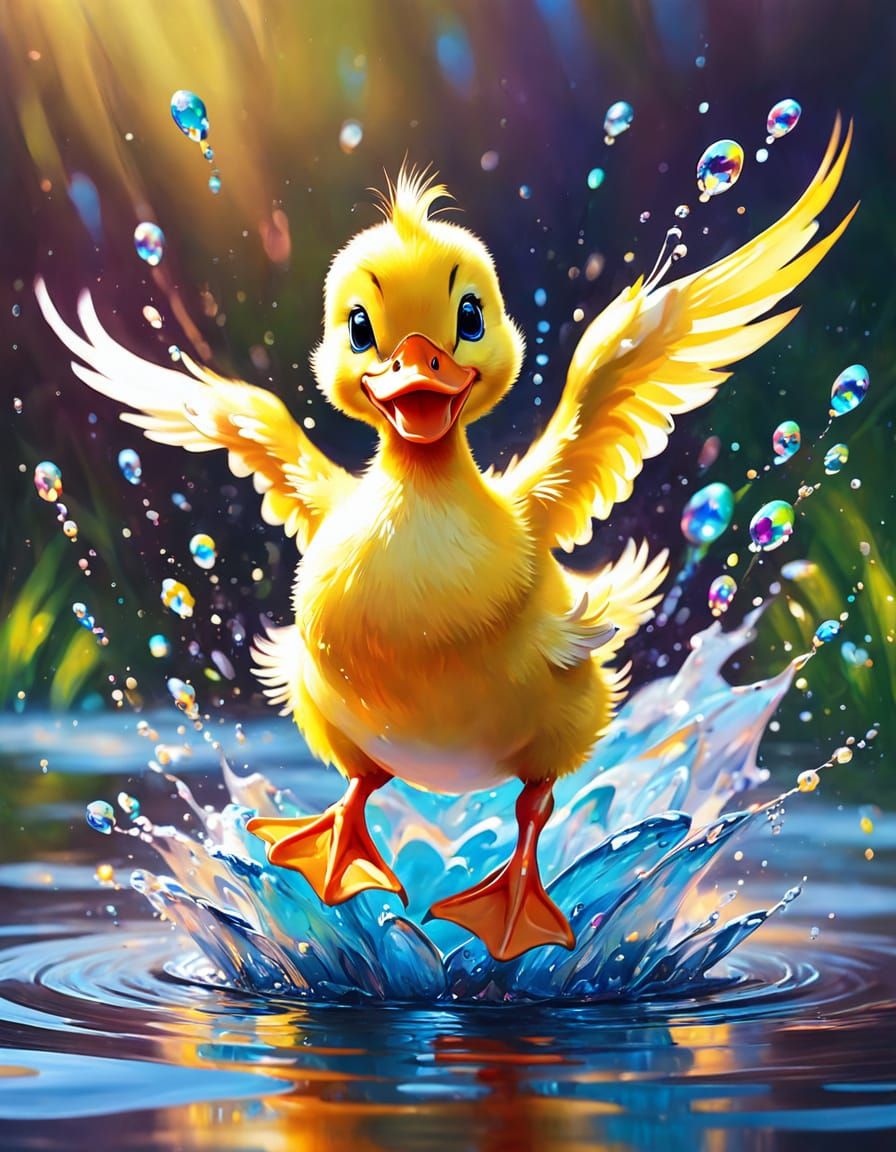 dancing ducking, happy baby duck