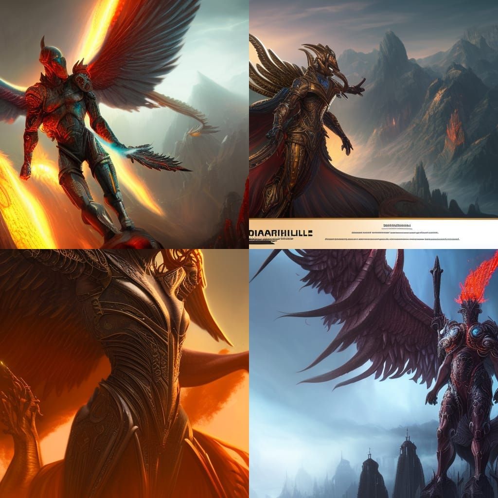 Majestic Archangel in Detailed Matte Painting Style