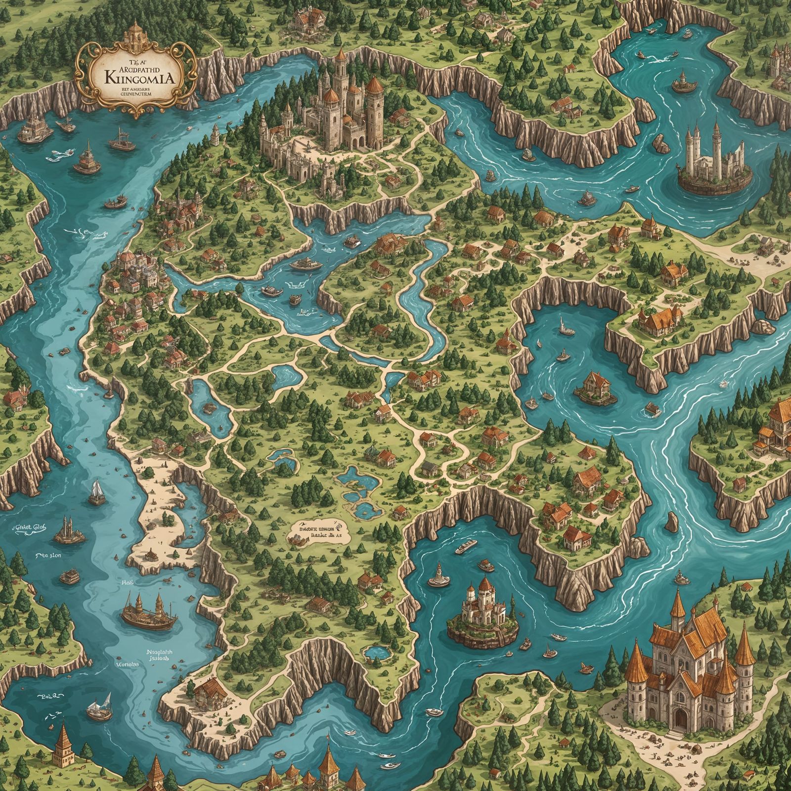 Fantasy World Map for Epic Quests and Exploration