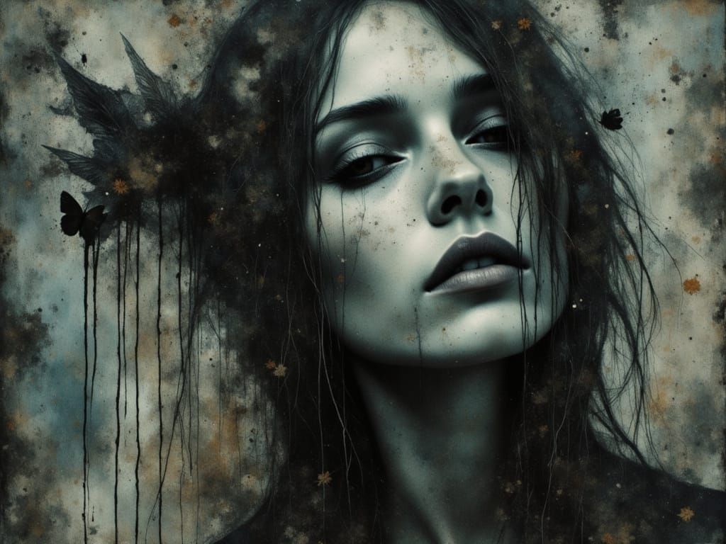 Surreal Female Figure in Dreamcore Watercolor