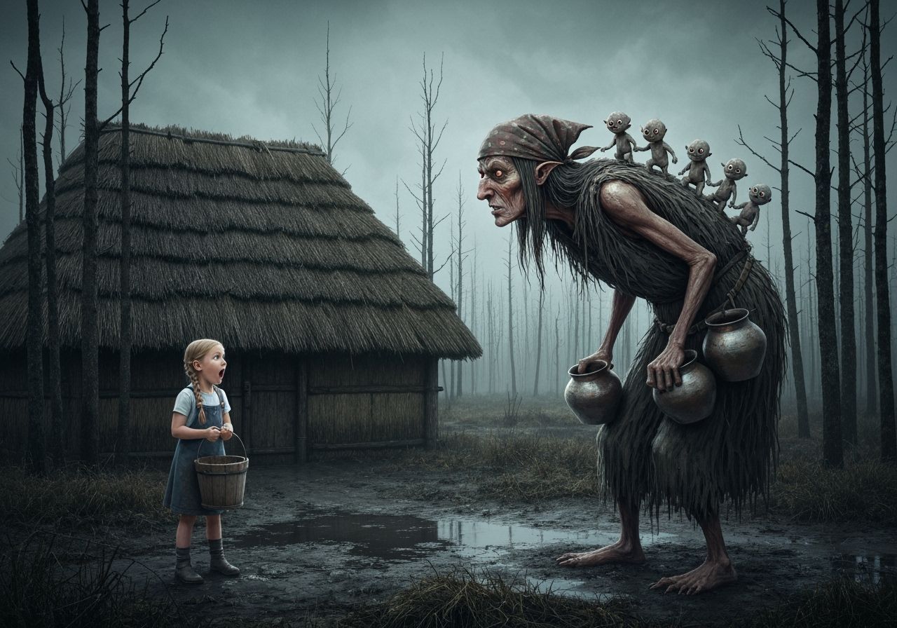 Scary Bog Witch Encounter in a Dark Swamp