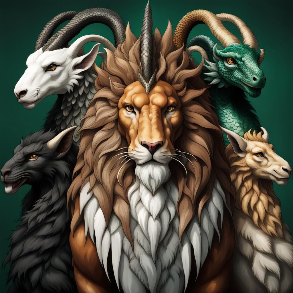 Majestic Three-Headed Chimera Concept Art