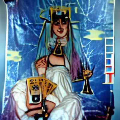 High Priestess Tarot Card in 90s Style