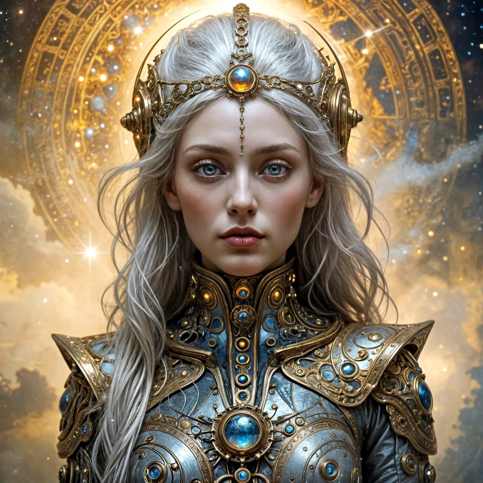 Ethereal Alien Goddess in Victorian Gothic Space Art