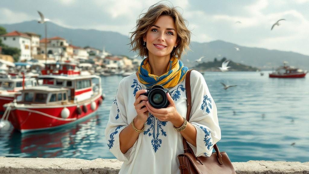 Woman by the Sea: Hyper-Realistic Coastal Portrait