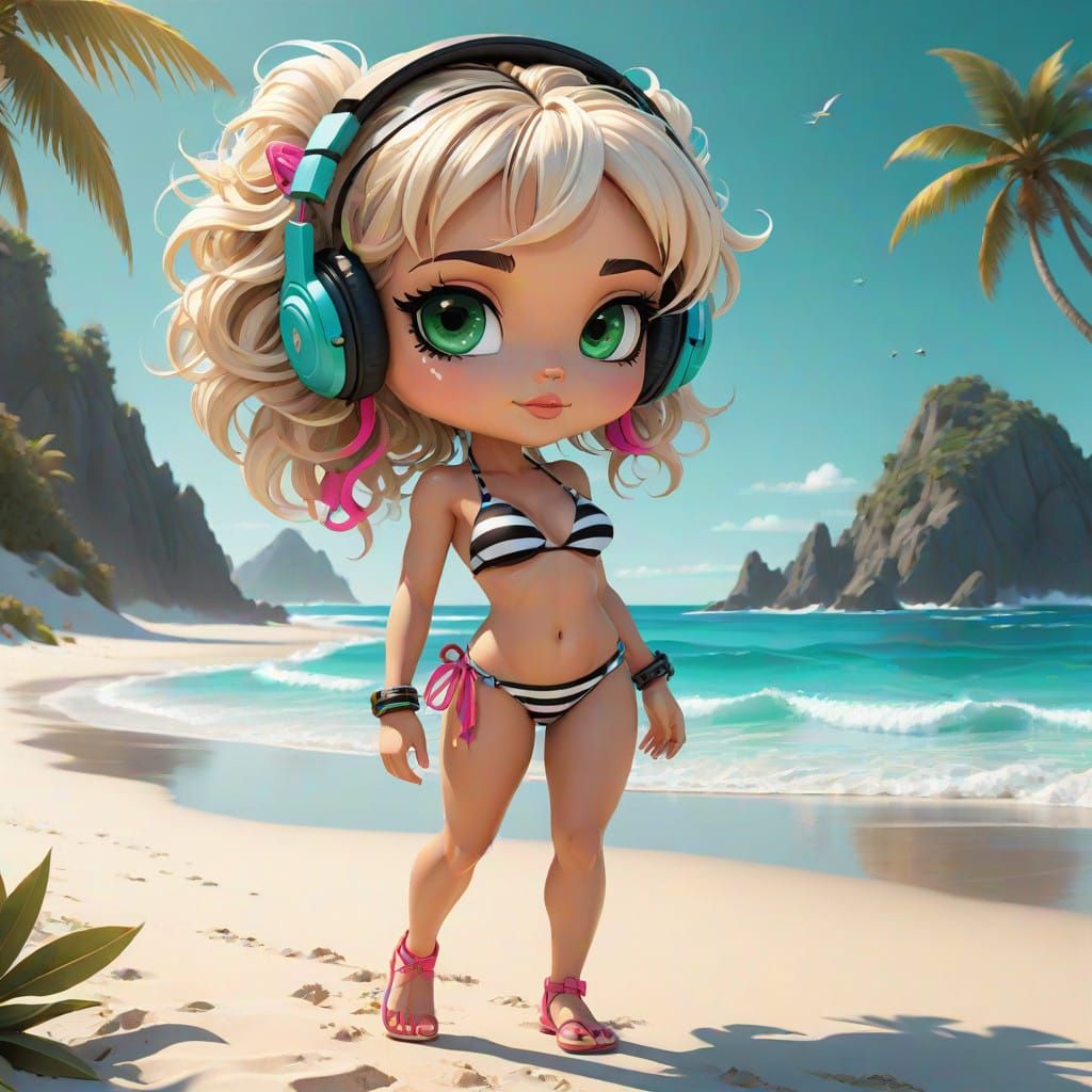 Beautiful cheeky Chibi babe, inspired by Betty Boop, a view ...