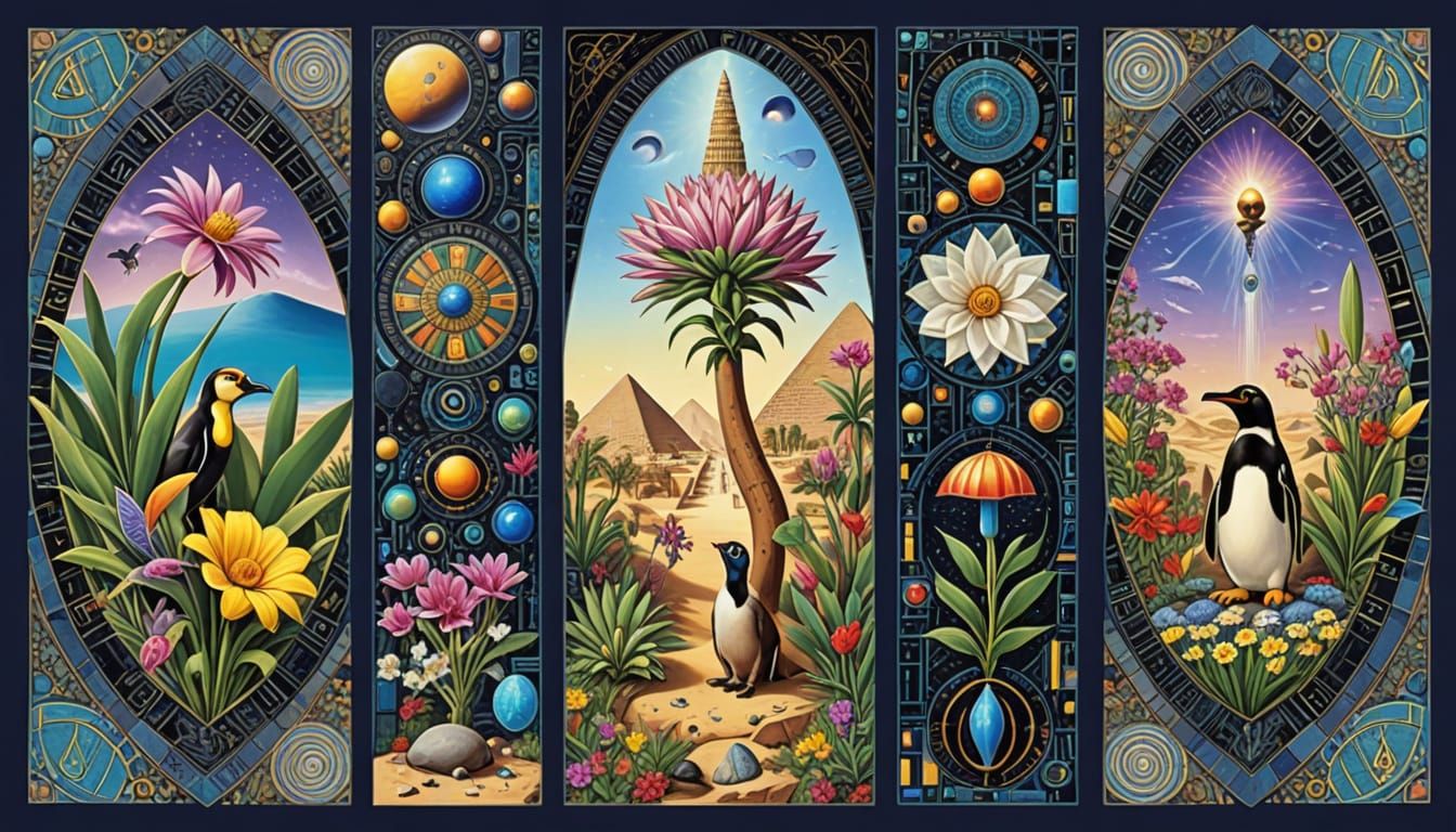 Surrealistic Oasis of Hidden Blooms in Ancient Egyptian Sple...