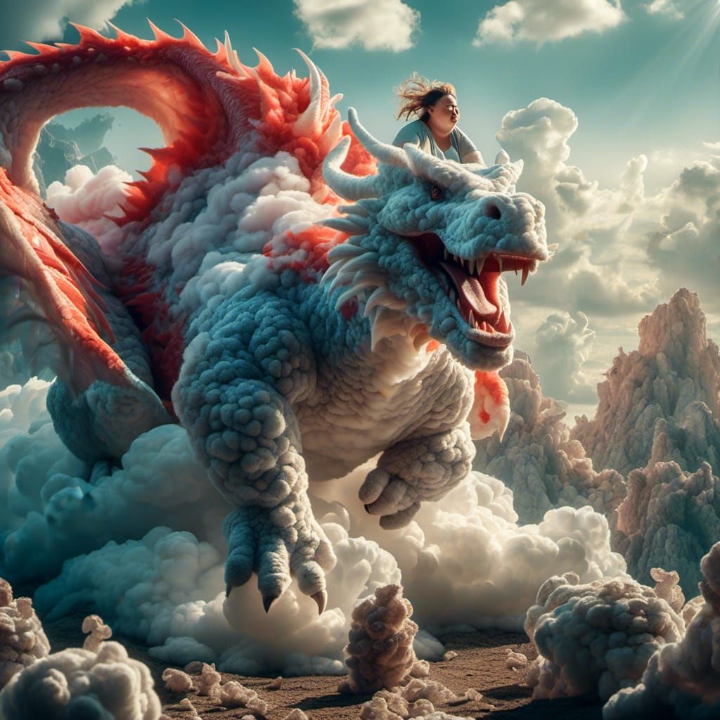 Woman Rides Red Dragon: Cinematic Film Still