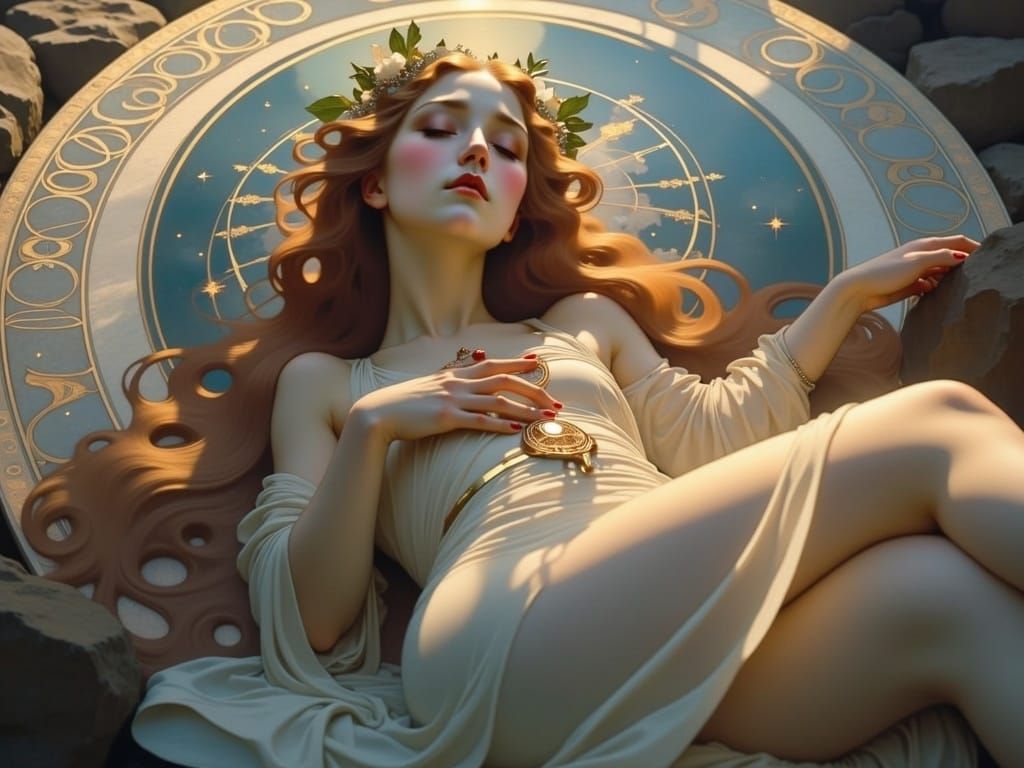 Pagan Priestess in Art Nouveau Twilight