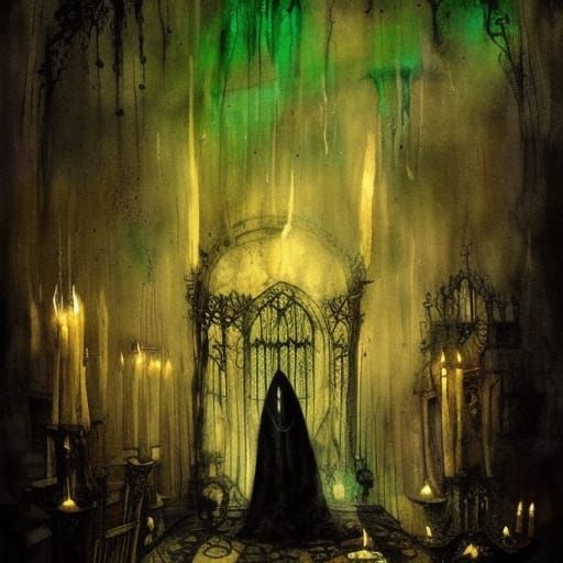 Luminescent Gothic Ghost in Dark Romanticism Style