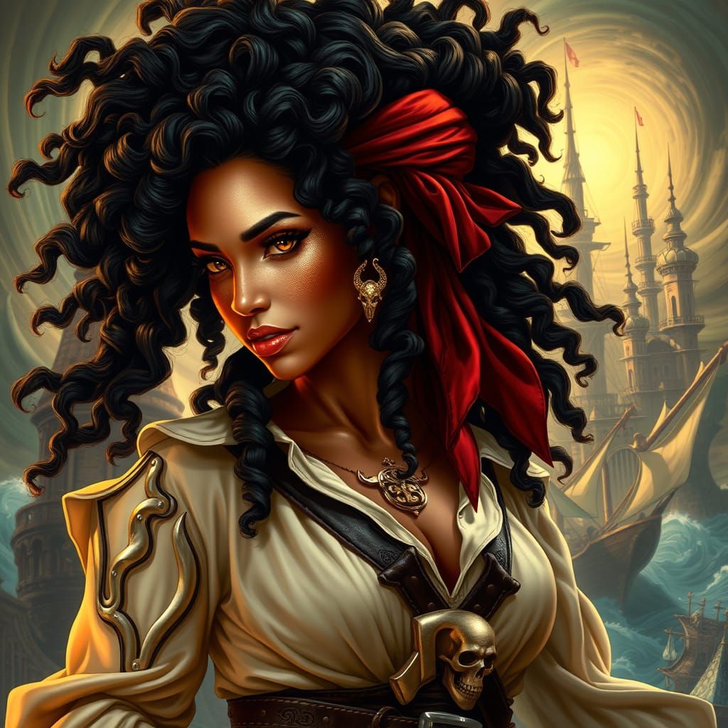 Caribbean Pirate Captain in Golden Lighting