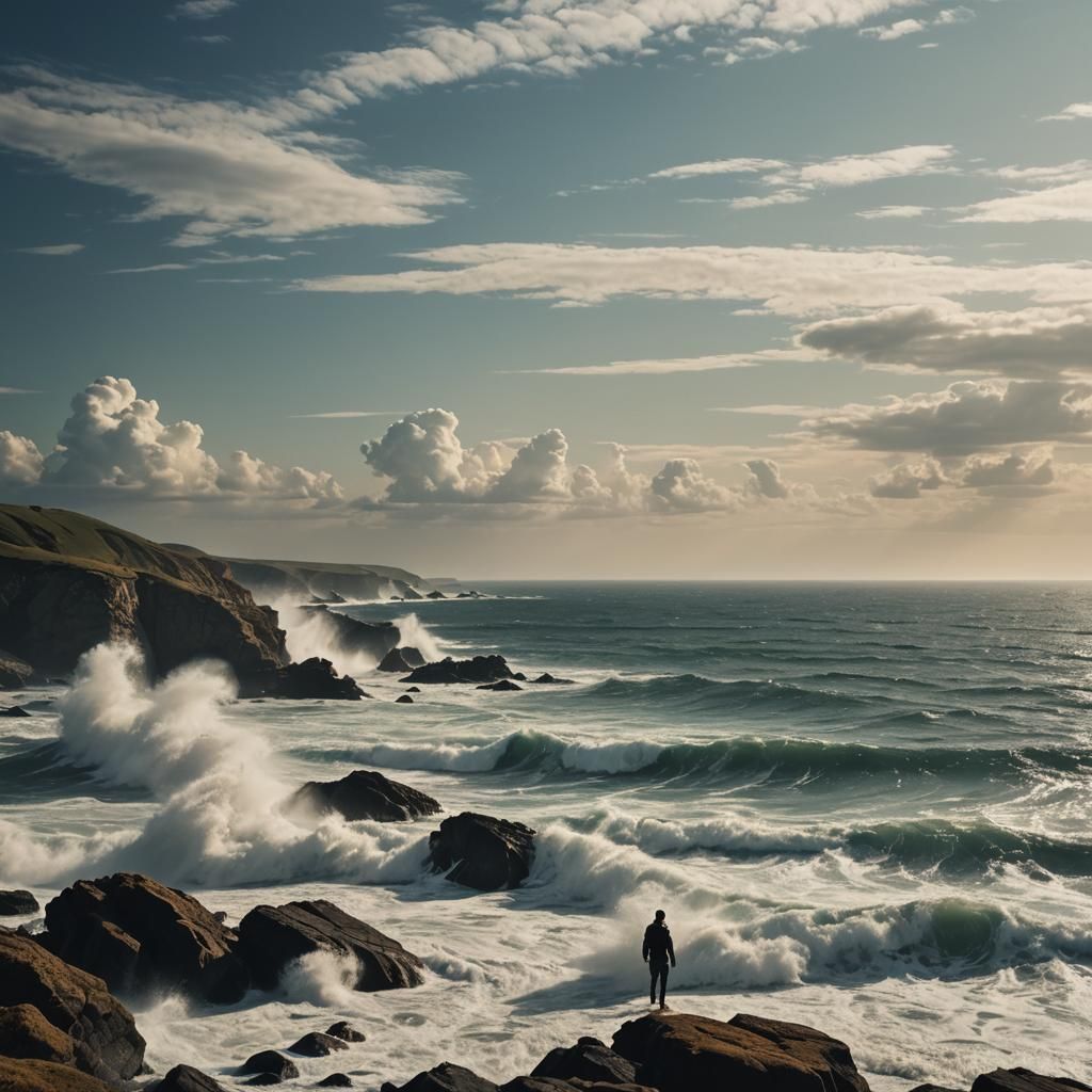 Ethereal Coastal Landscape in Cinematic Style