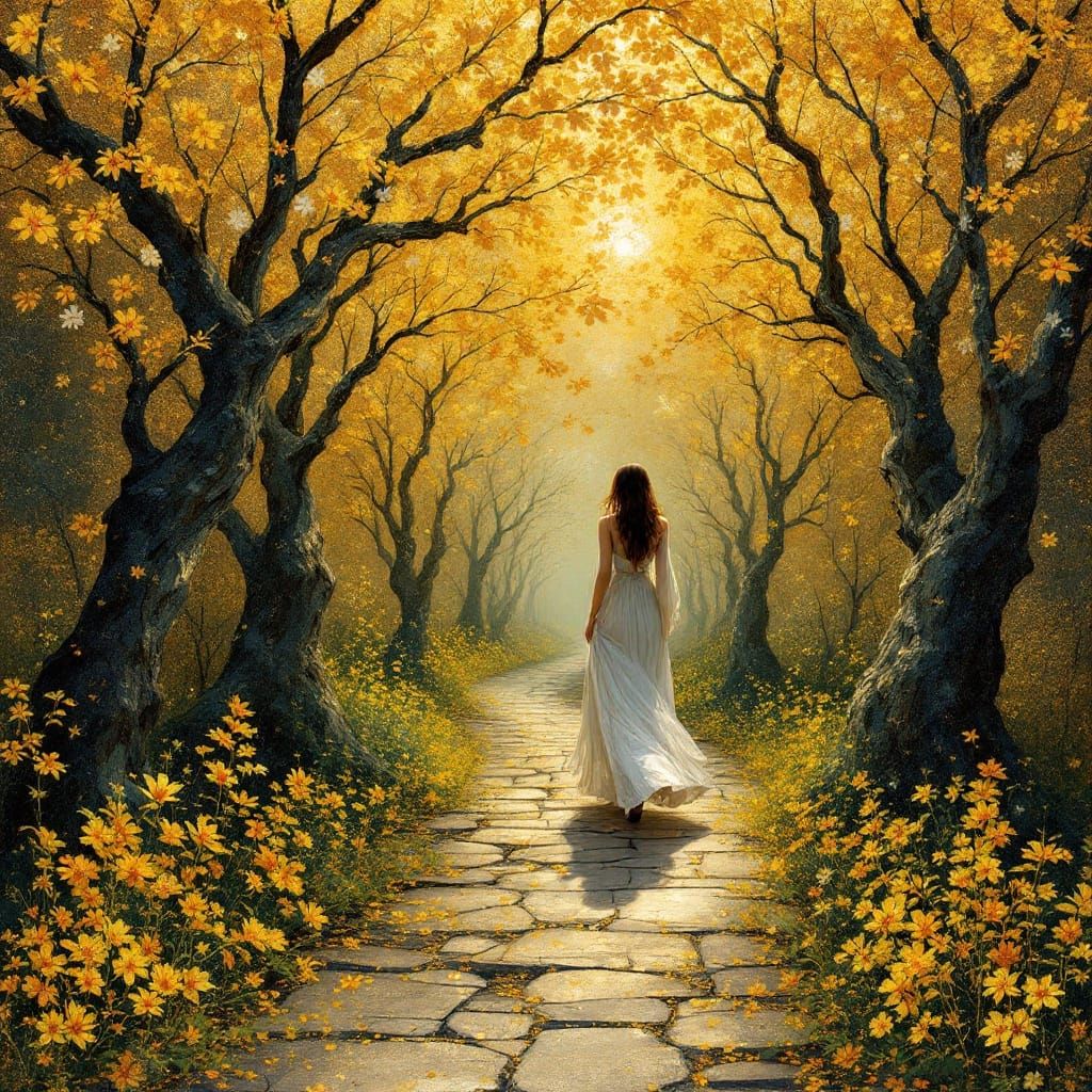 Radiant Figure in Gilded Japanese Style