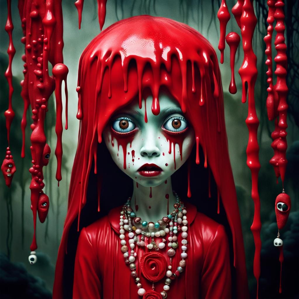 Dripping Clay Woman Shops for Jewelry