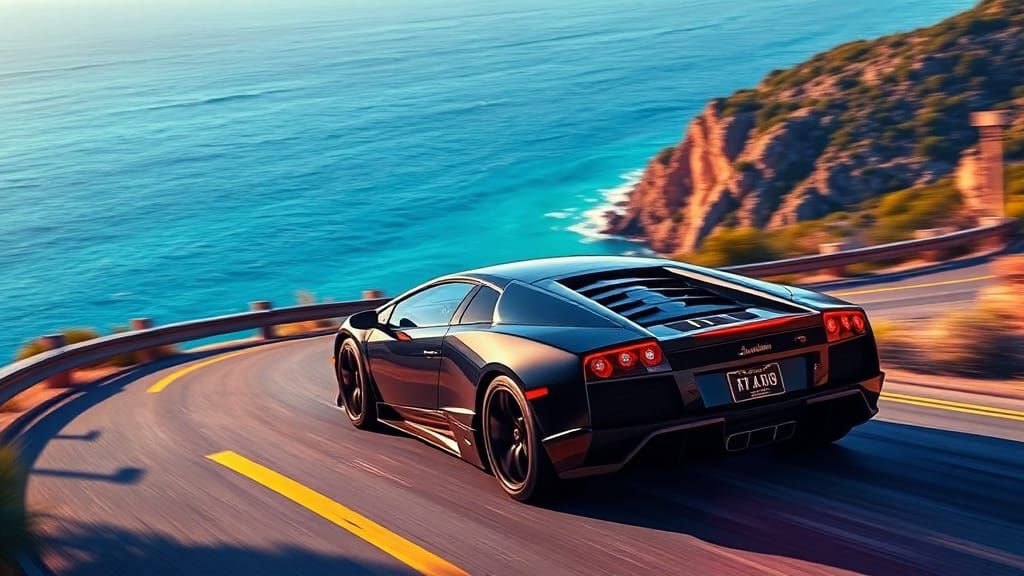 Lamborghini Murcielago Races Down Italian Coast