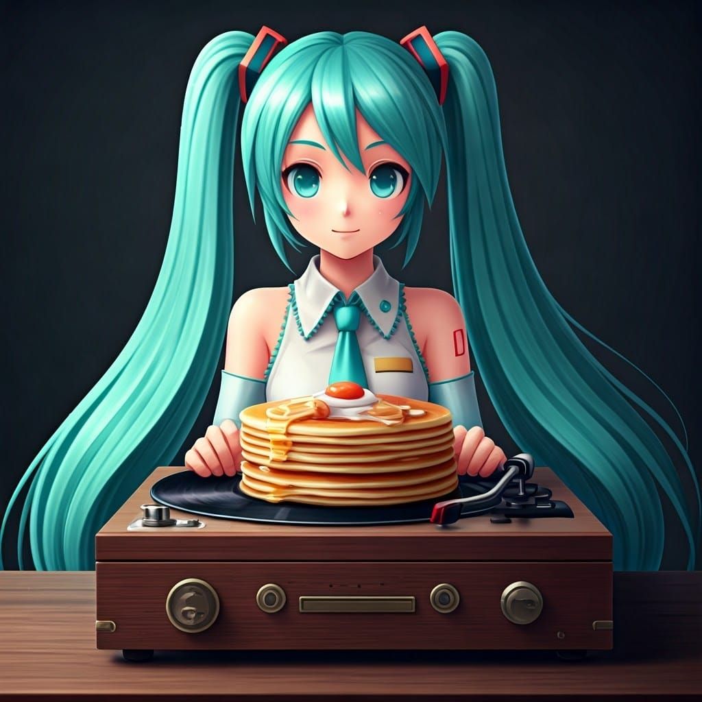 Hatsune Miku: Breakfast DJ in Anime Style