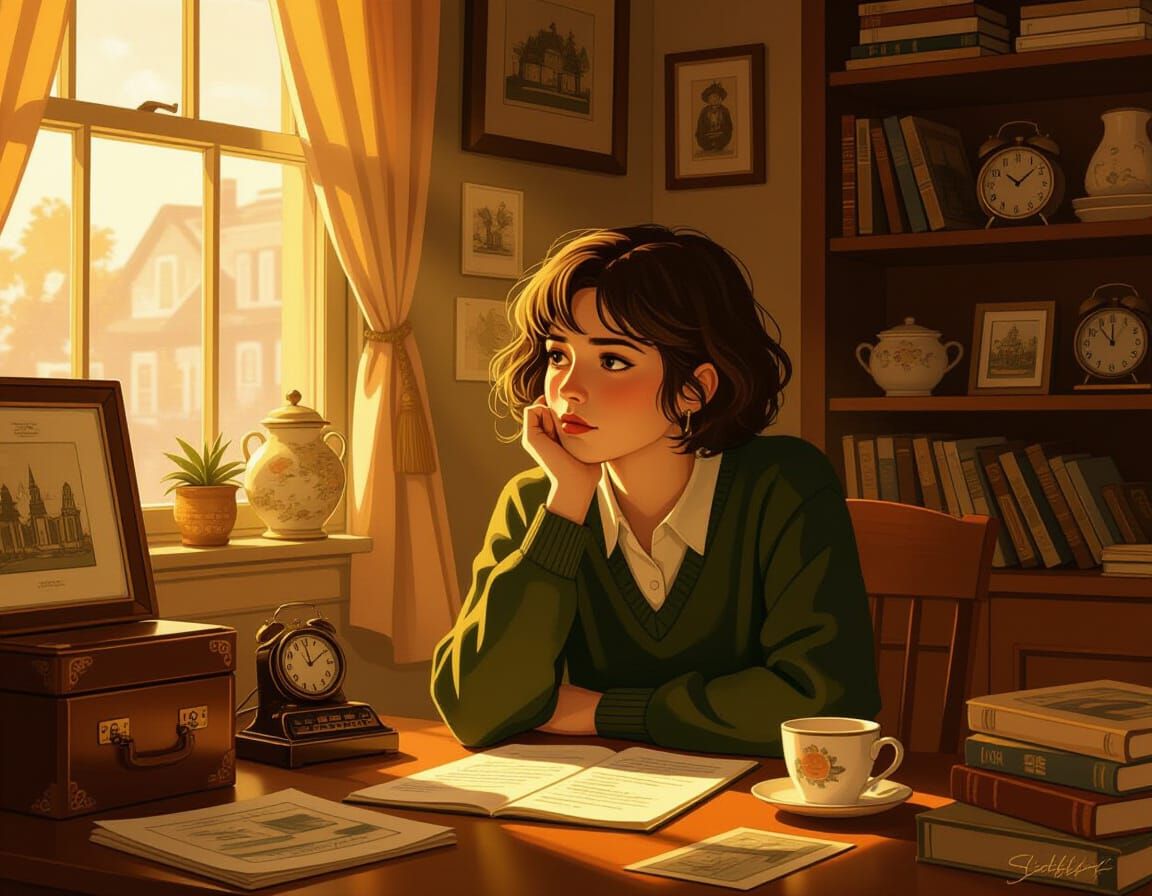 Nostalgic Scene with Vintage Items in Atmospheric Style
