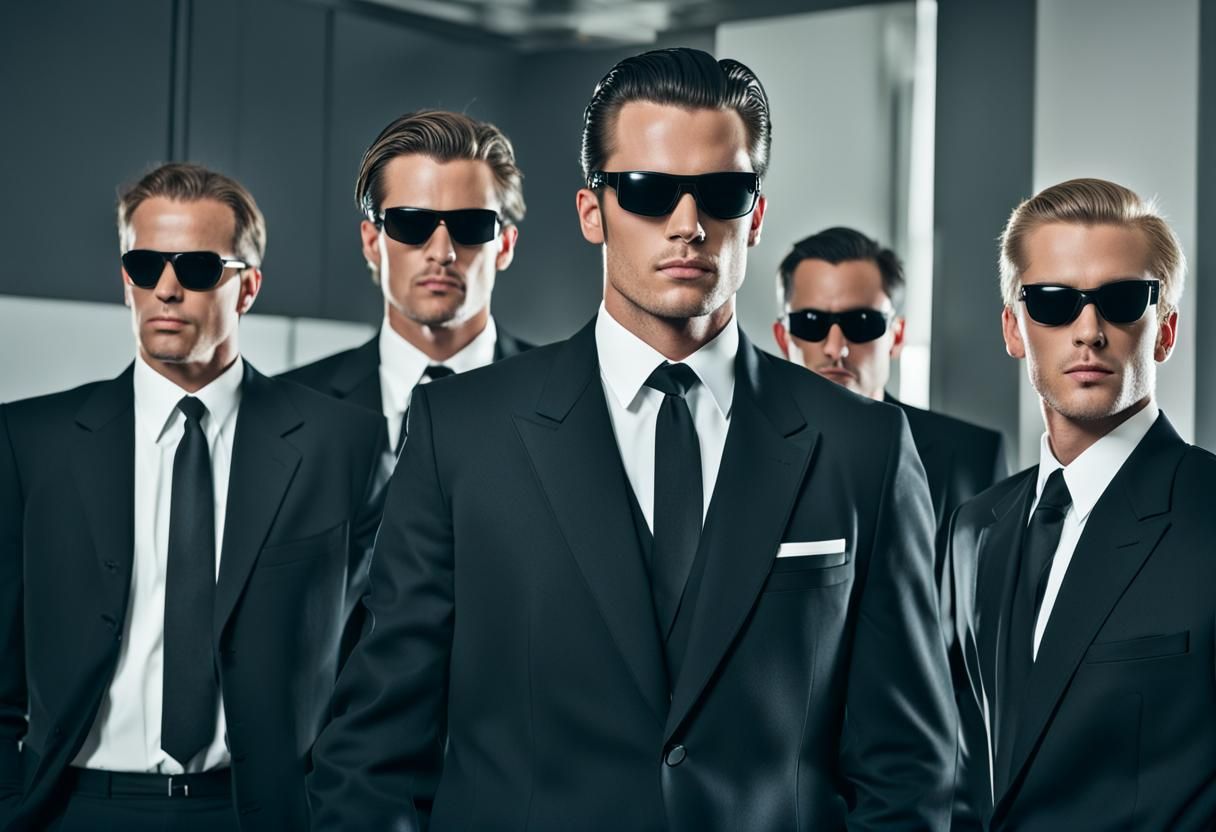 Handsome Security Guards in Tuxedos in Office